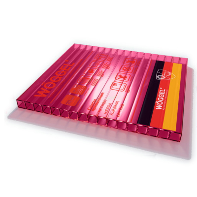 Сотовый поликарбонат WOGGEL 10 мм, красный, 2,1х12 м Сотовый поликарбонат WOGGEL 10 мм, красный, 2,1х12 м